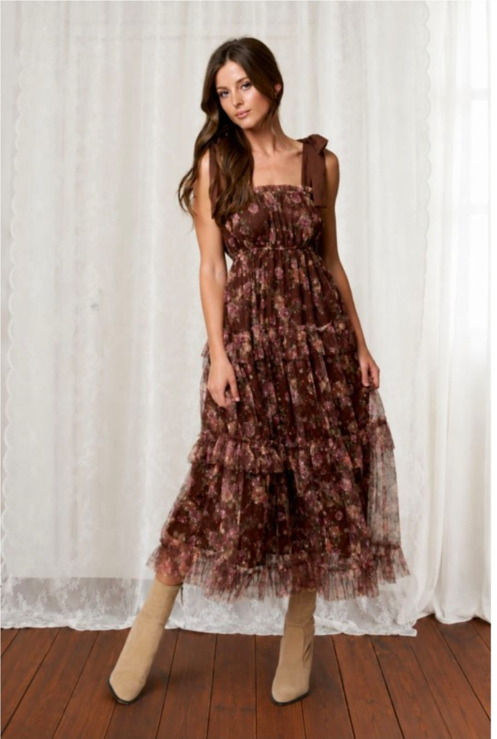 Vestido Amelie café