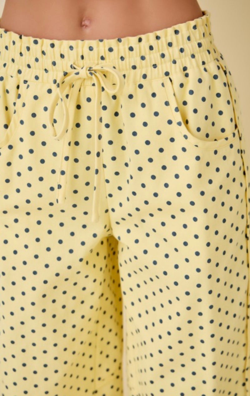 Pantalón Barrel polka amarillo