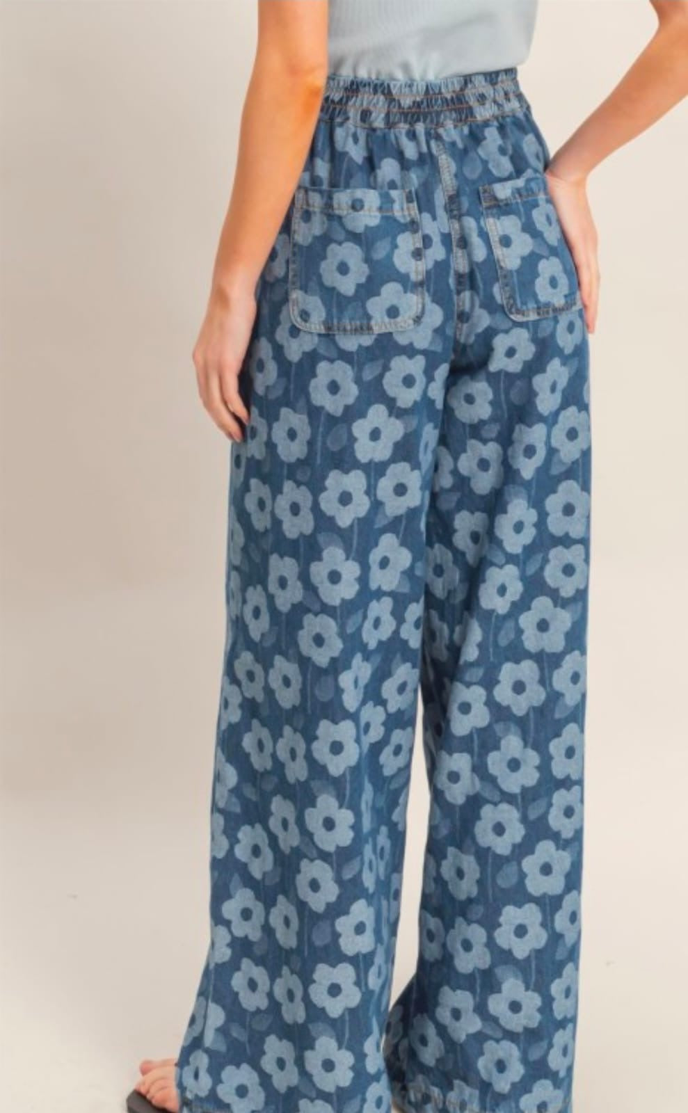 Pantalón Denim flores