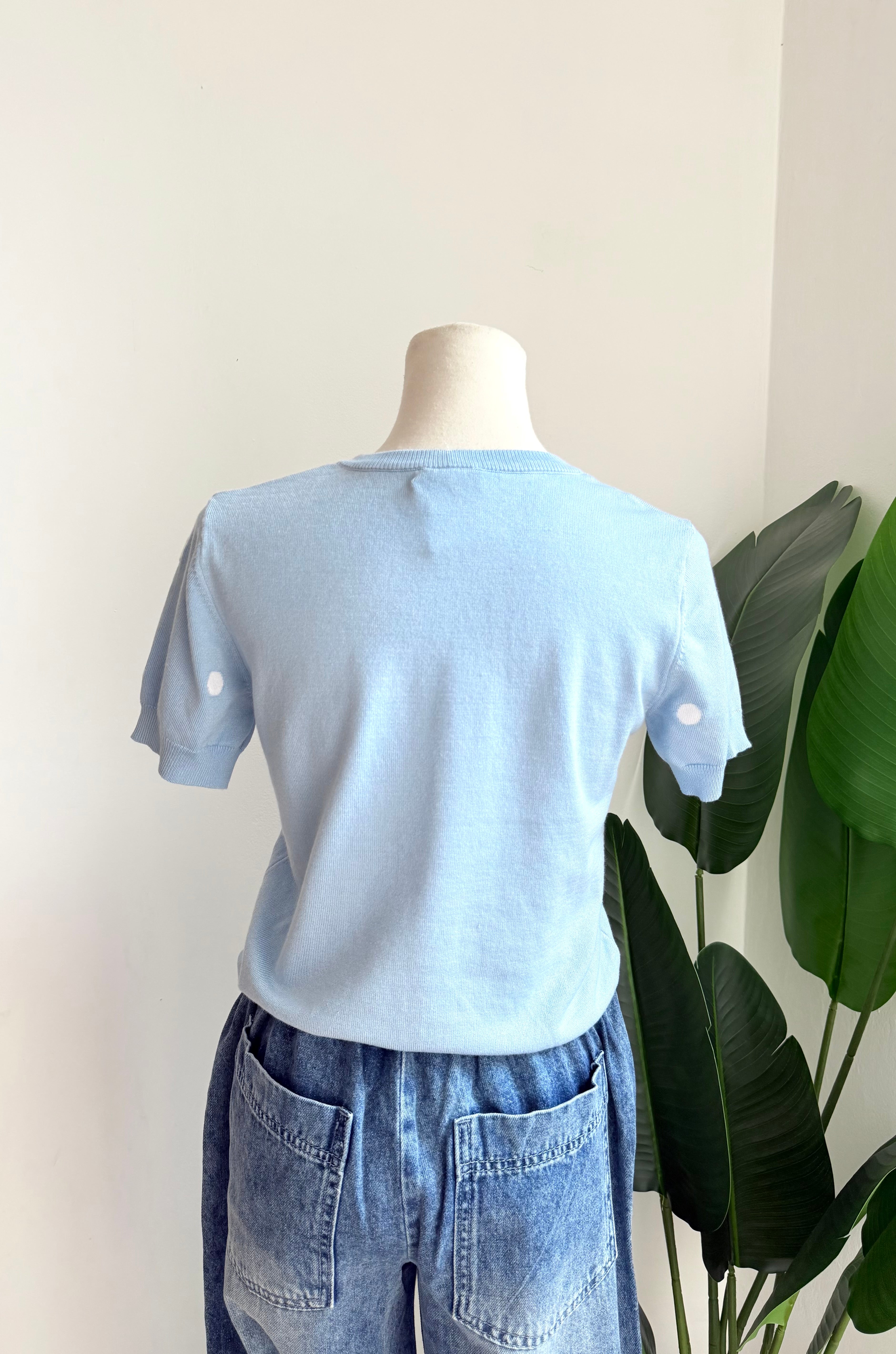 Blusa polka dot celeste
