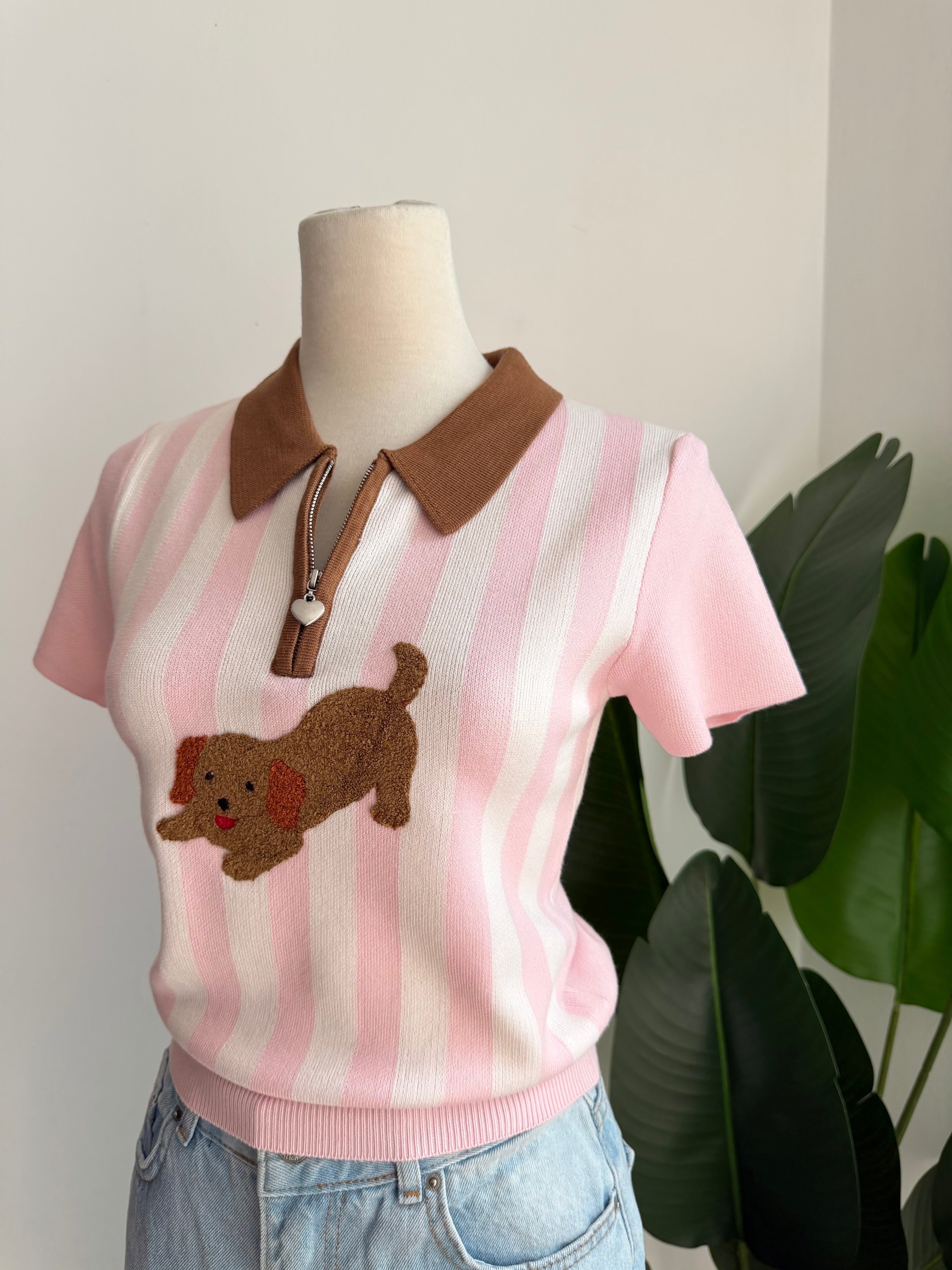 Blusa perrito rosa
