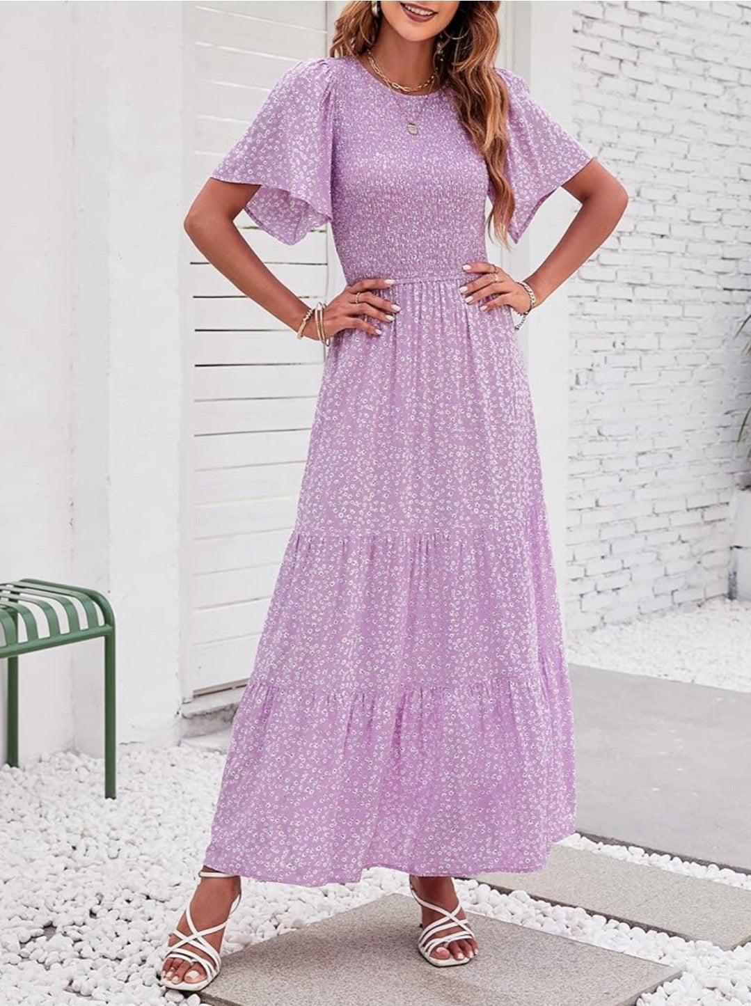 Vestido largo lila