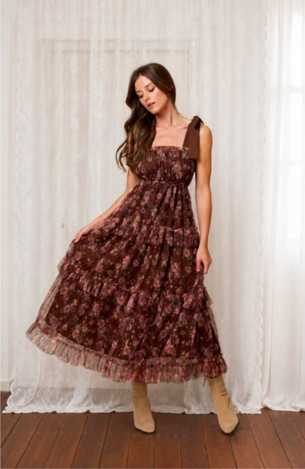 Vestido Amelie café