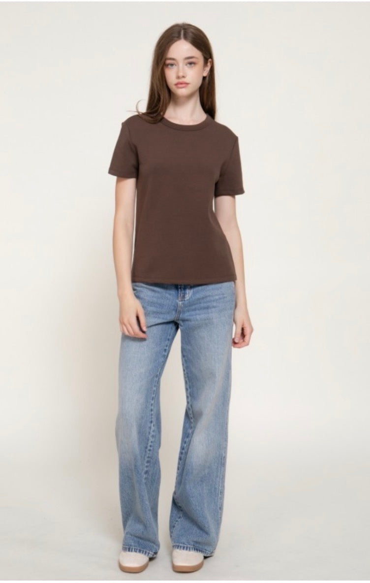 Blusa básica café