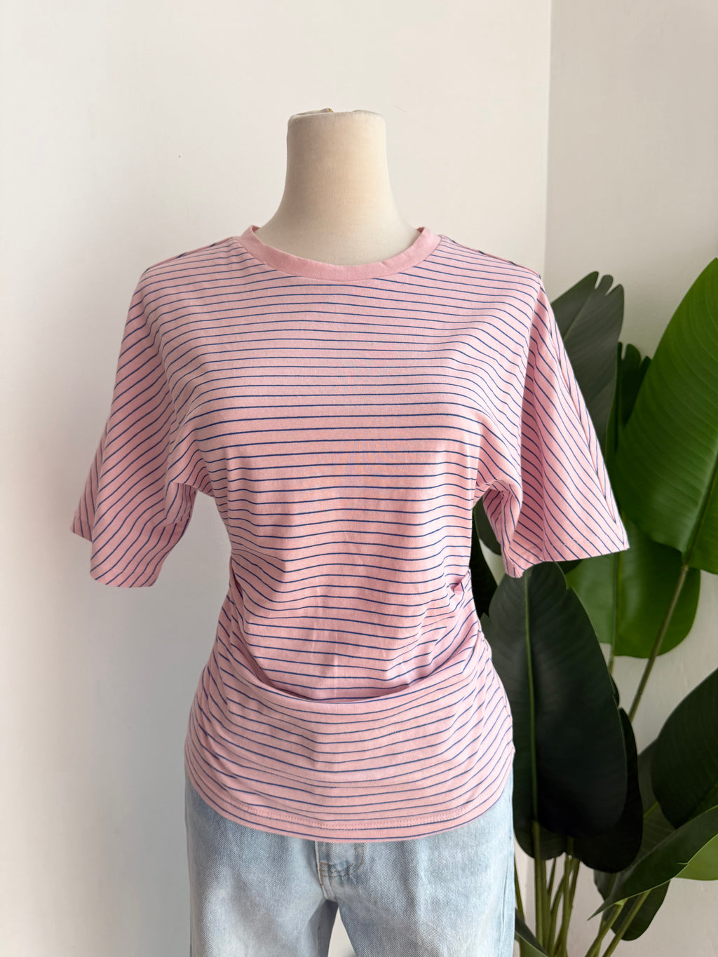 Blusa rayitas rosa