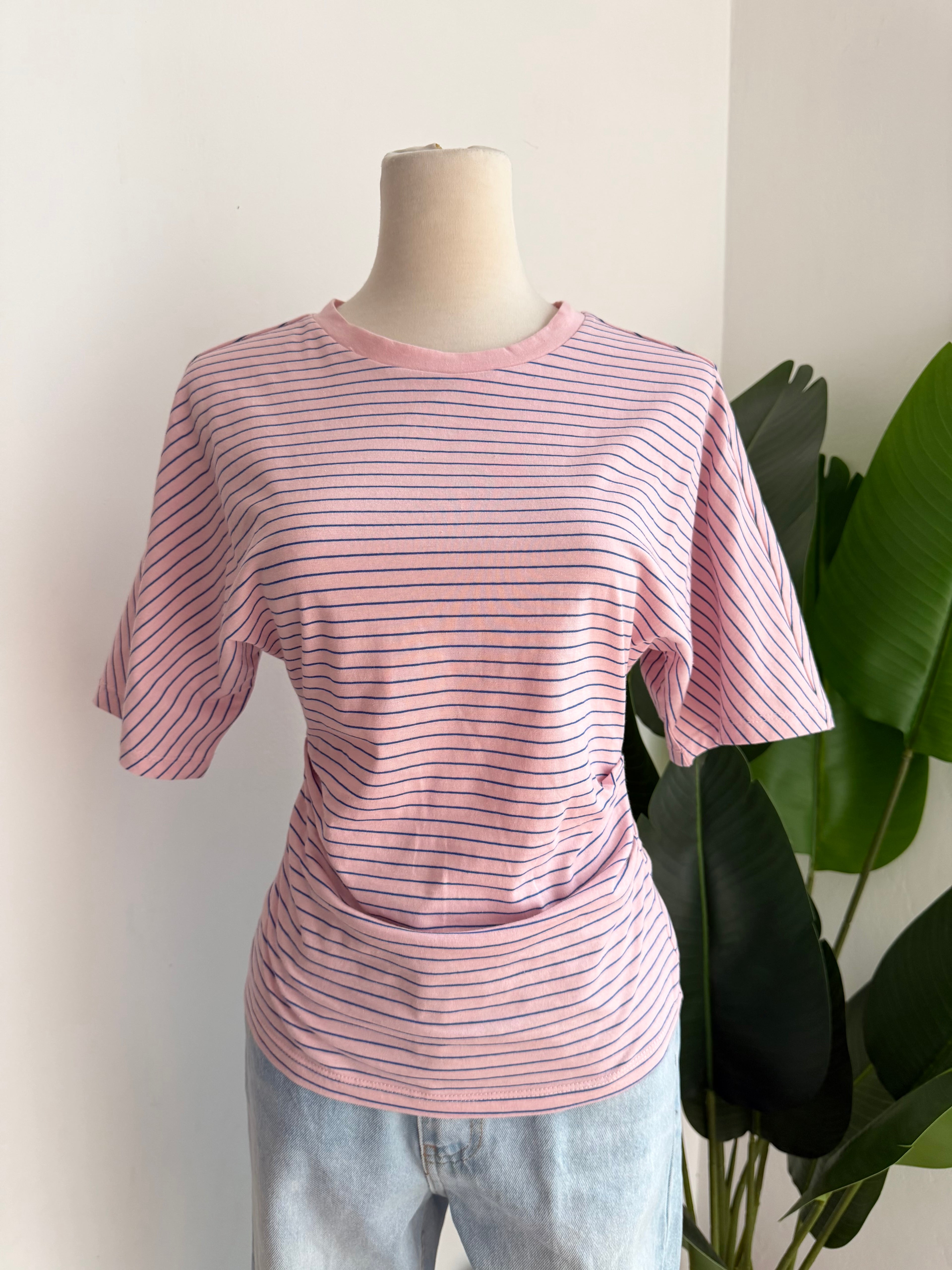 Blusa rayitas rosa
