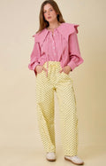 Pantalón Barrel polka amarillo