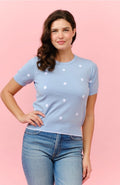 Blusa polka dot celeste