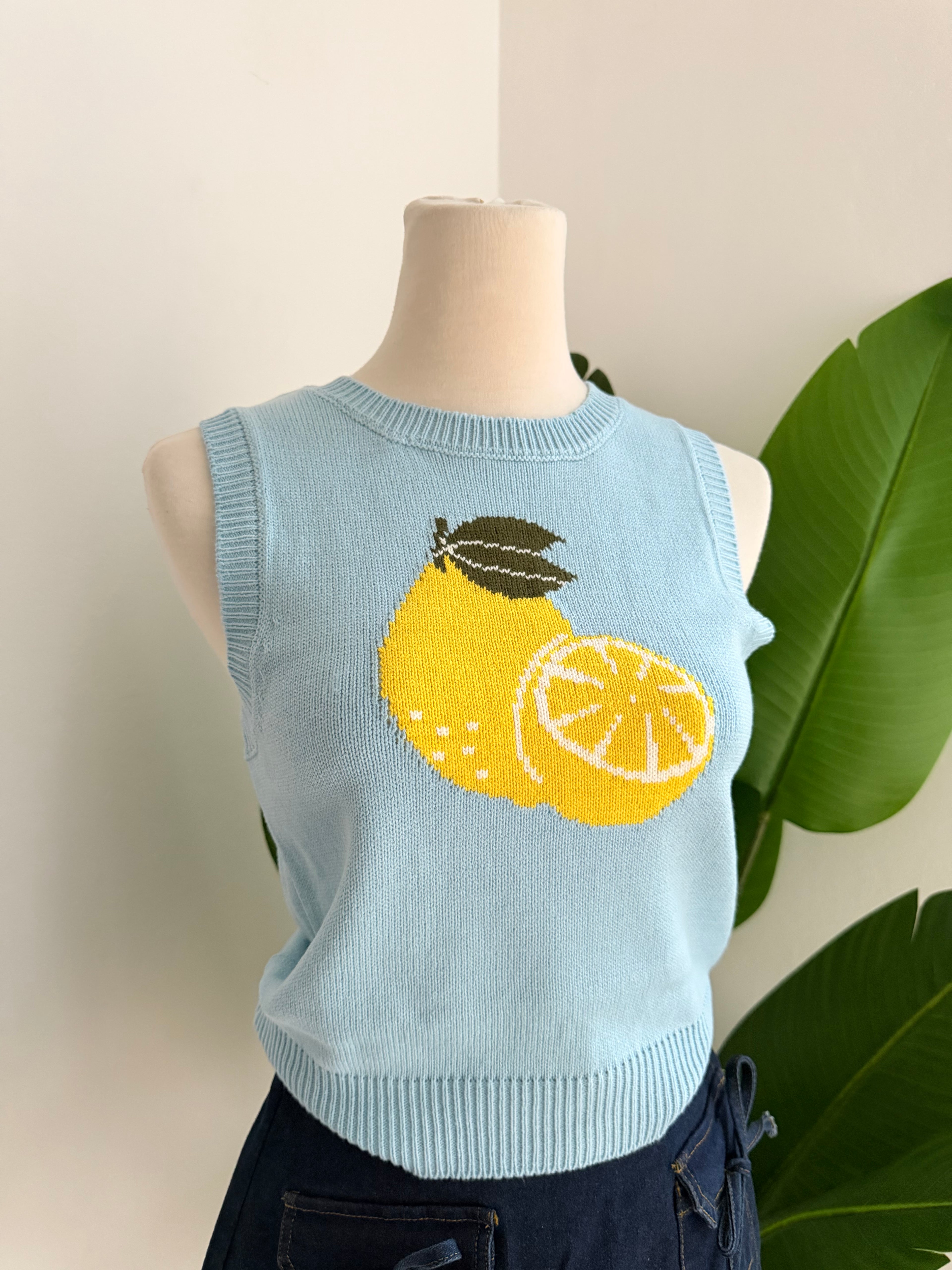 Blusa tejida limón