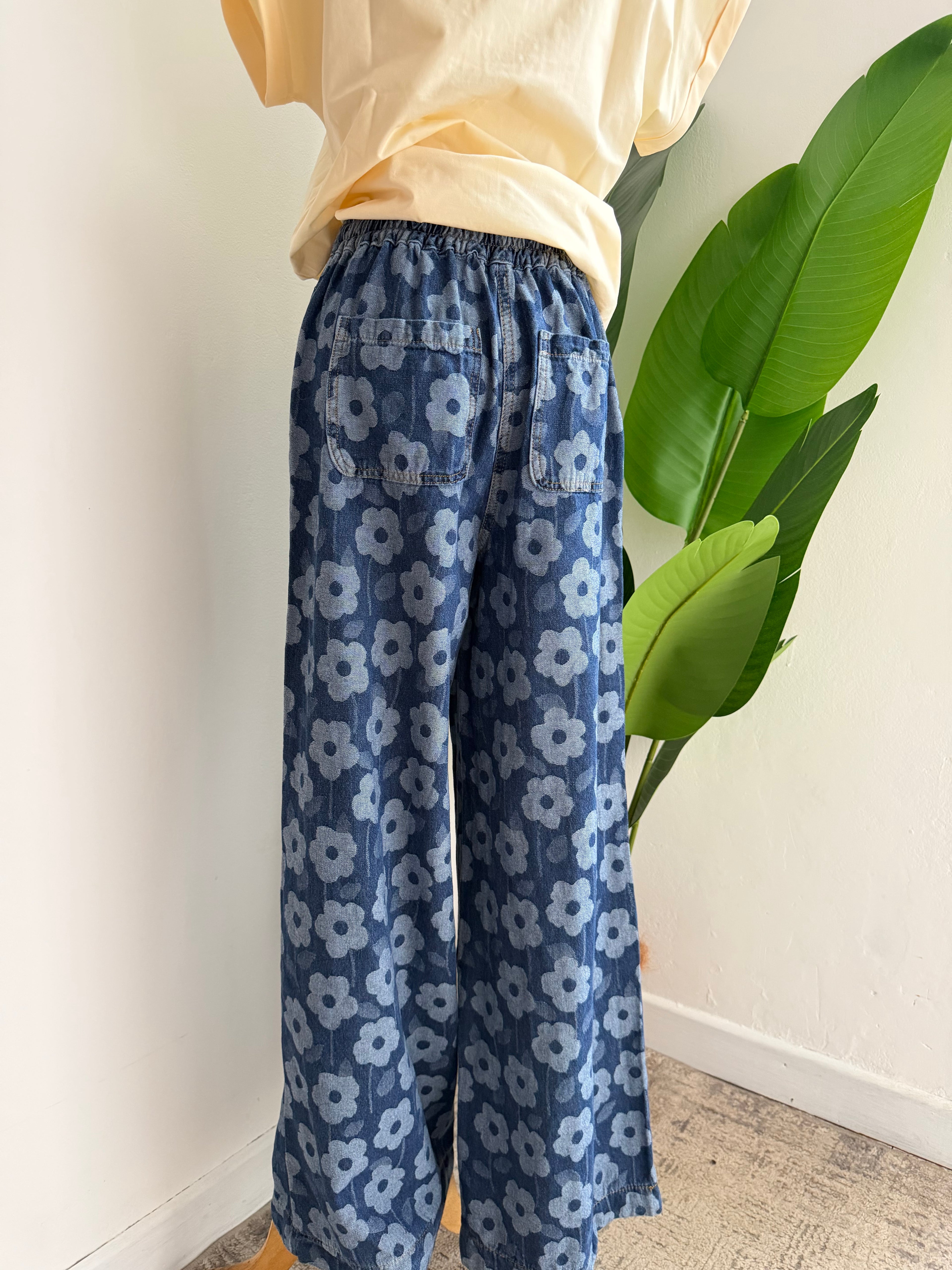 Pantalón Denim flores