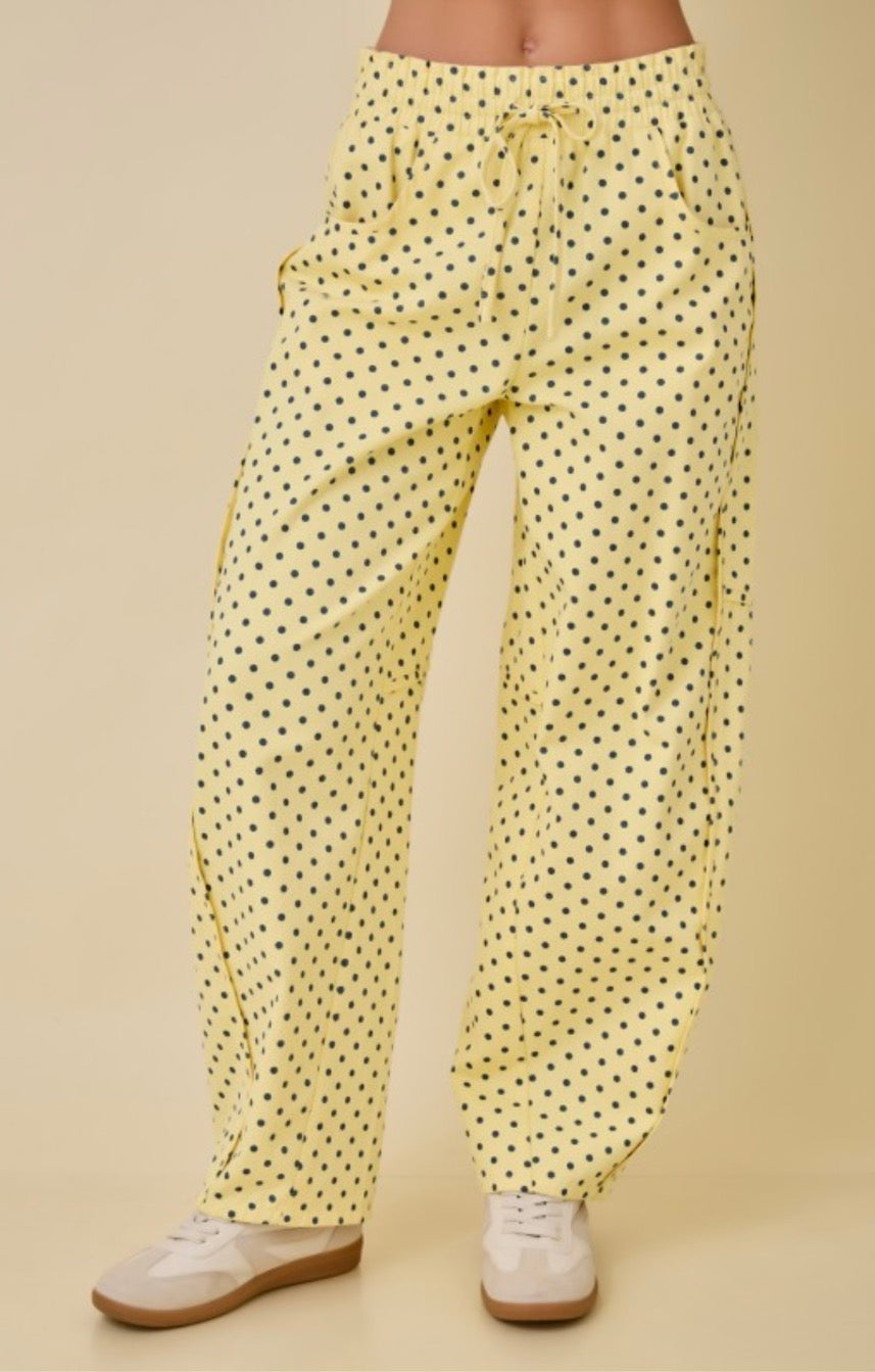 Pantalón Barrel polka amarillo