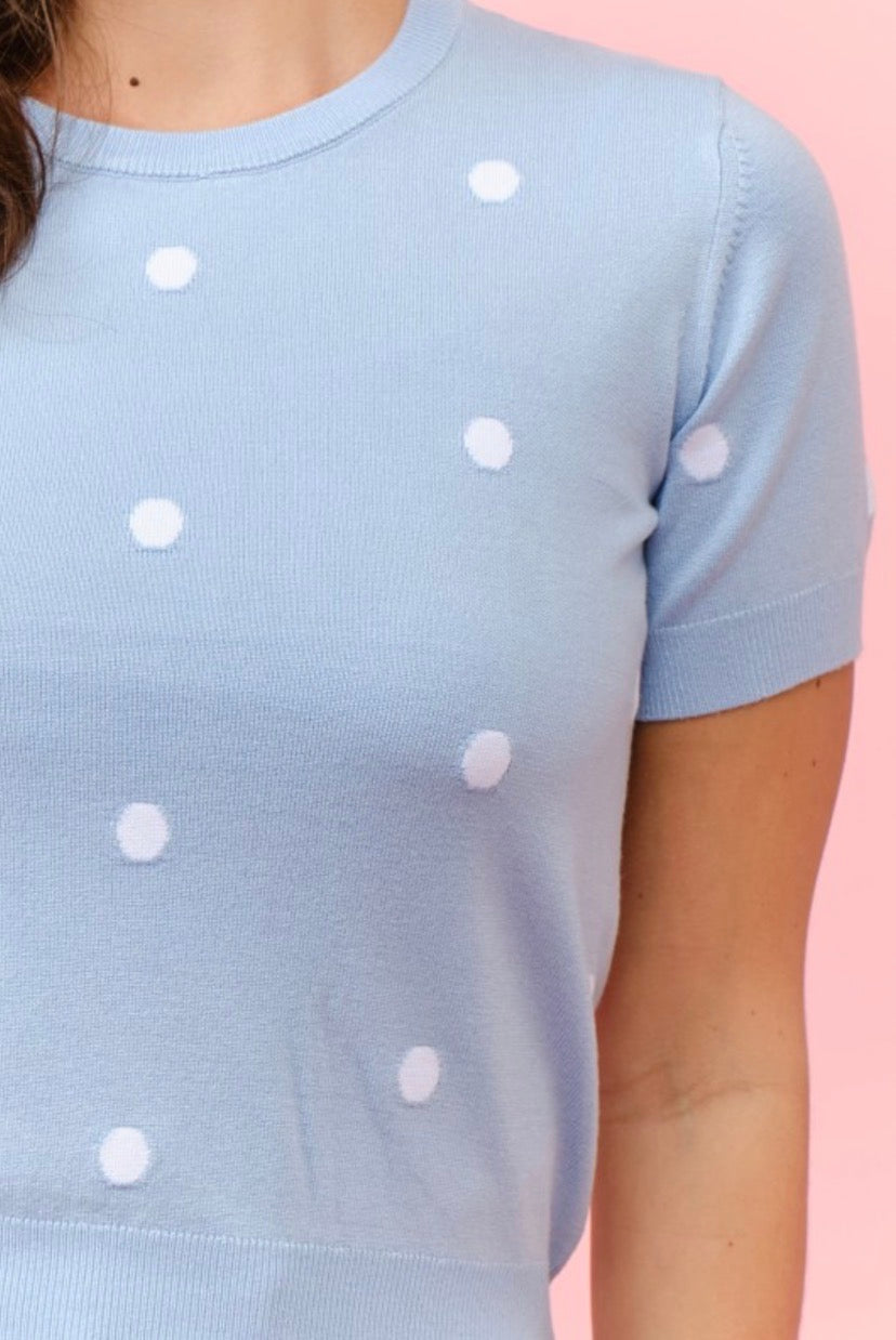 Blusa polka dot celeste
