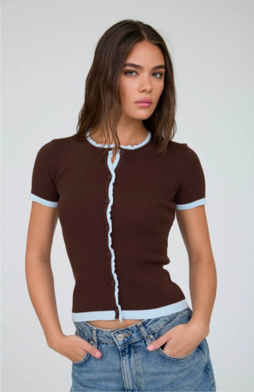 Blusa tejida café