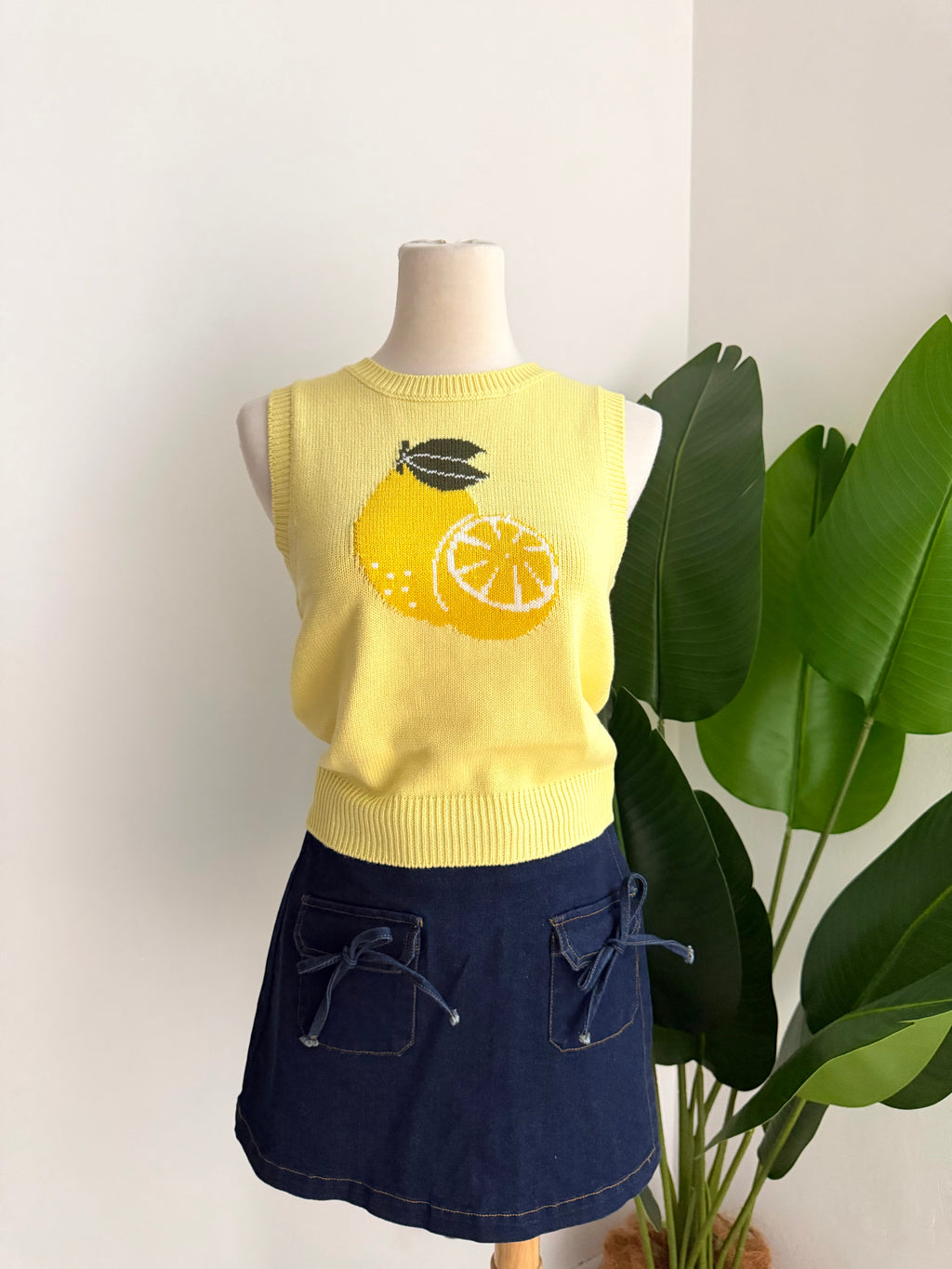 Blusa tejida limón