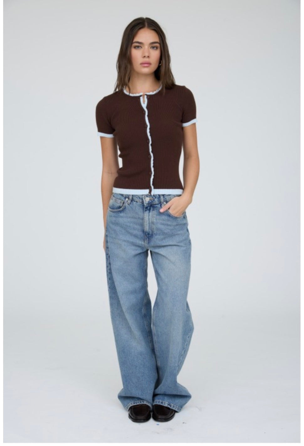 Blusa tejida café