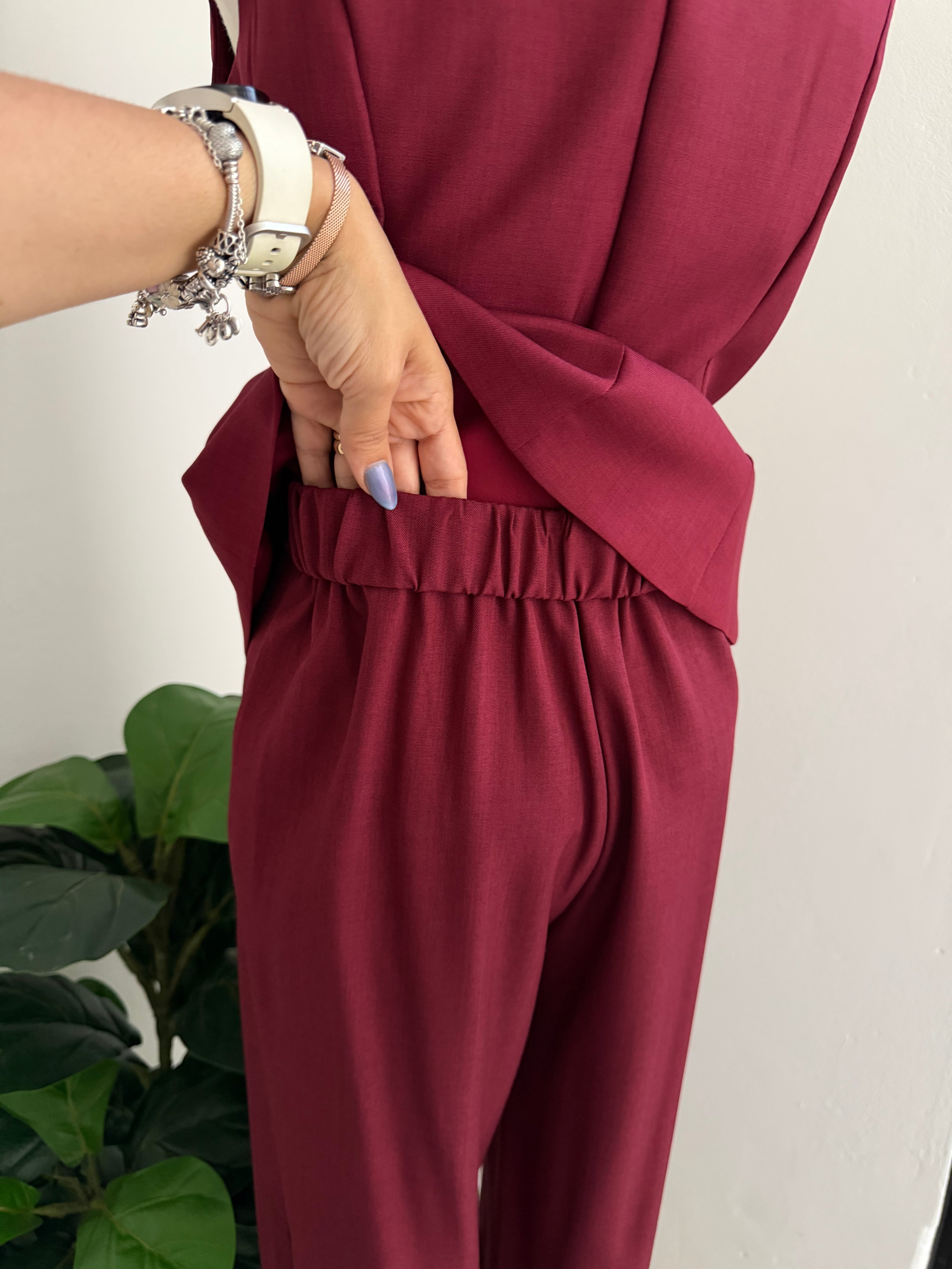 Set chaleco vino