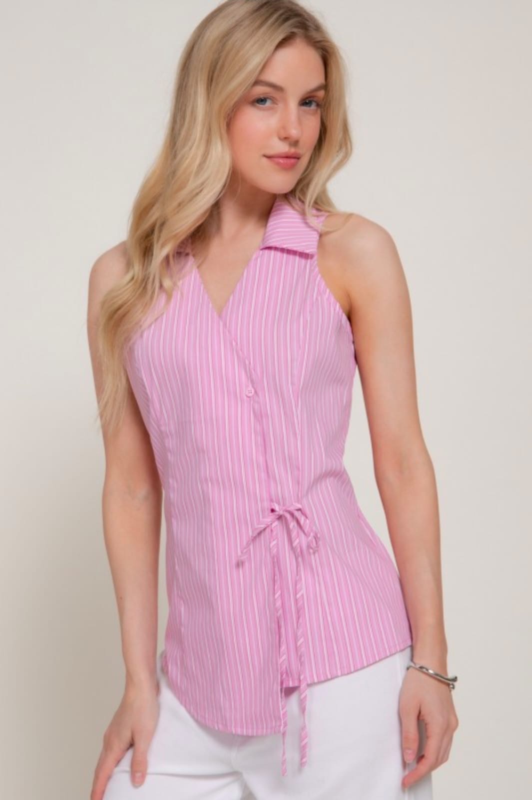 Blusa asimétrica rosa