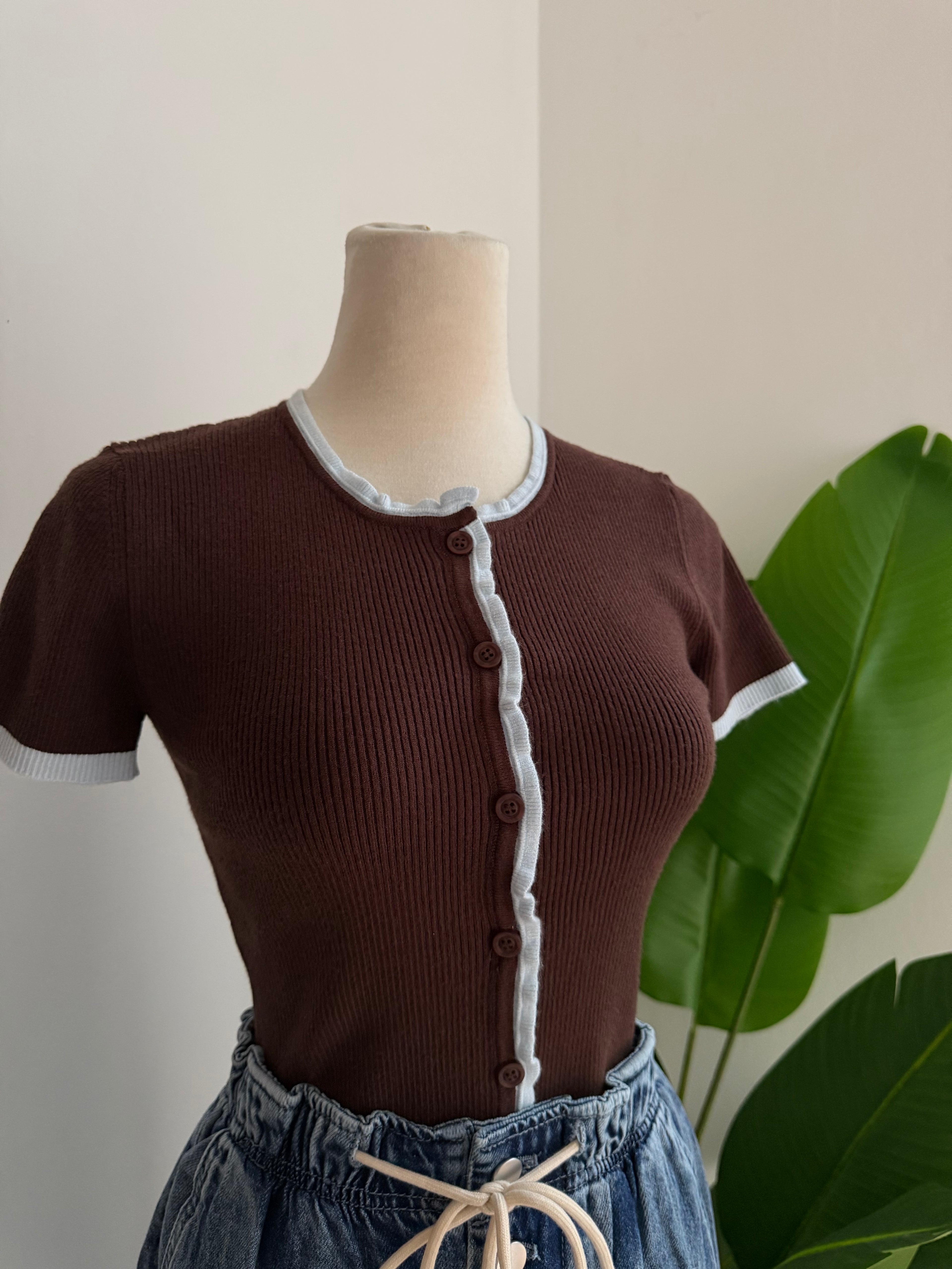 Blusa tejida café