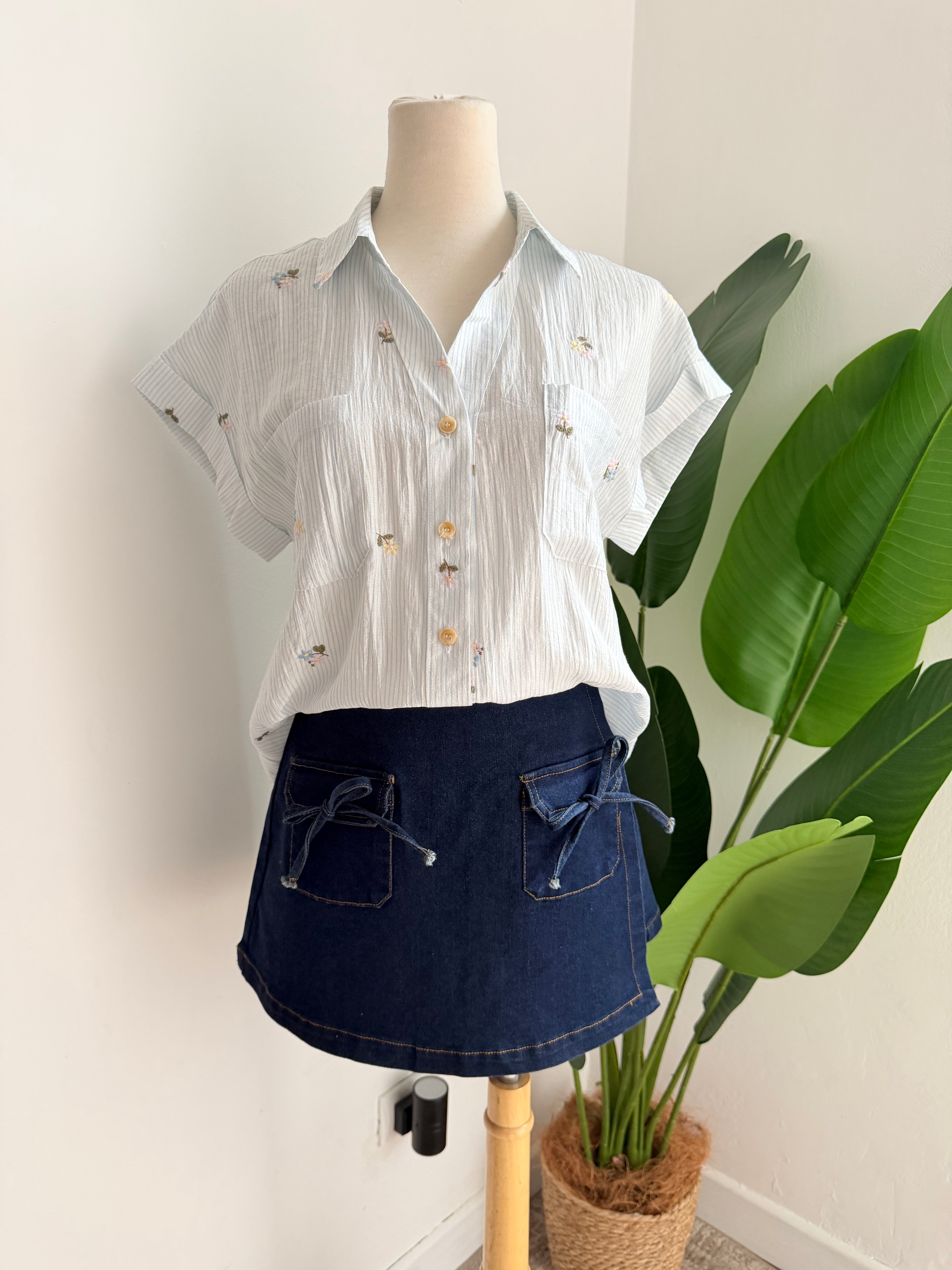 Blusa florecidas bordada