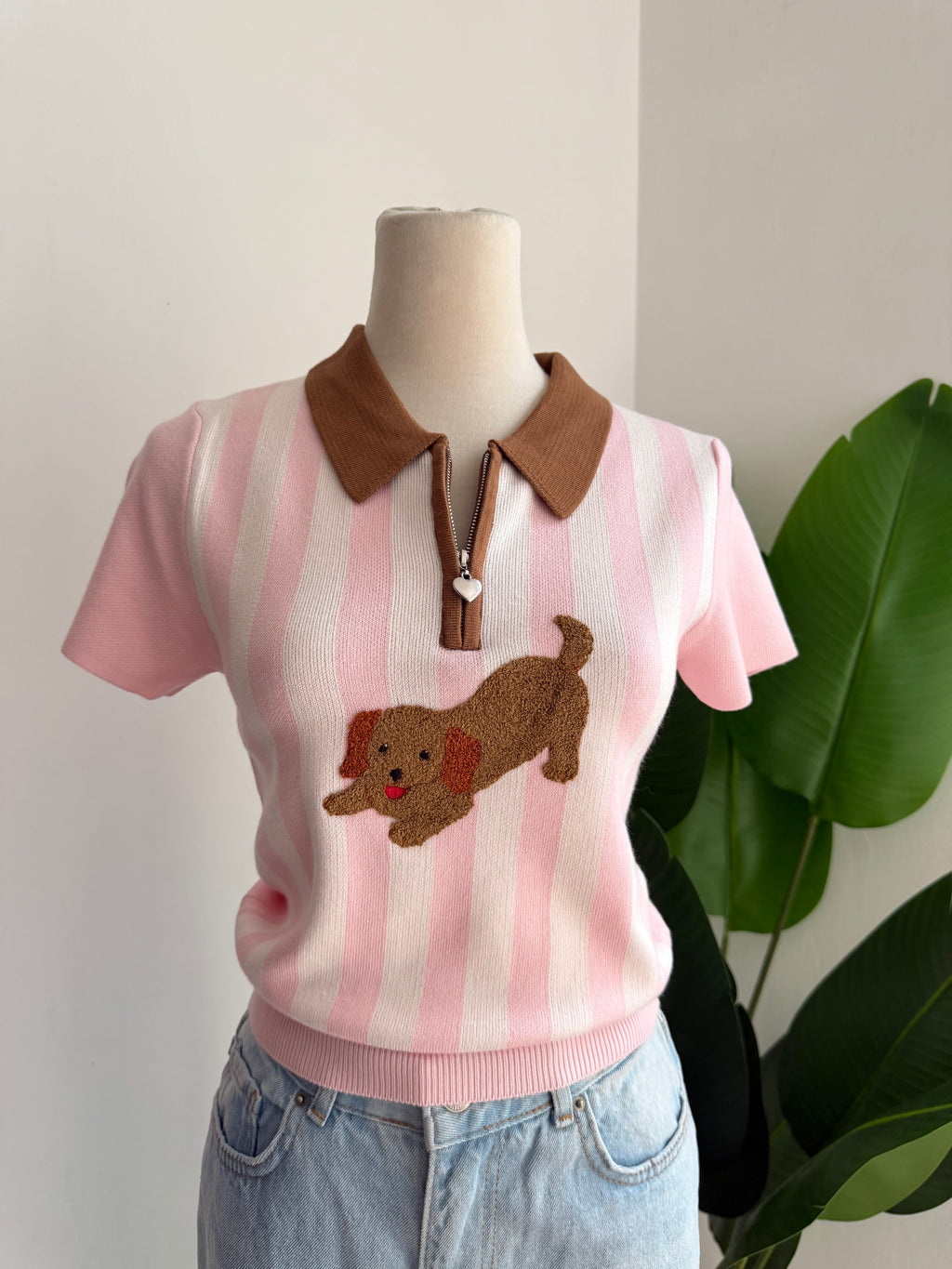 Blusa perrito rosa