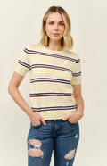 Blusa rayas amarillo y café