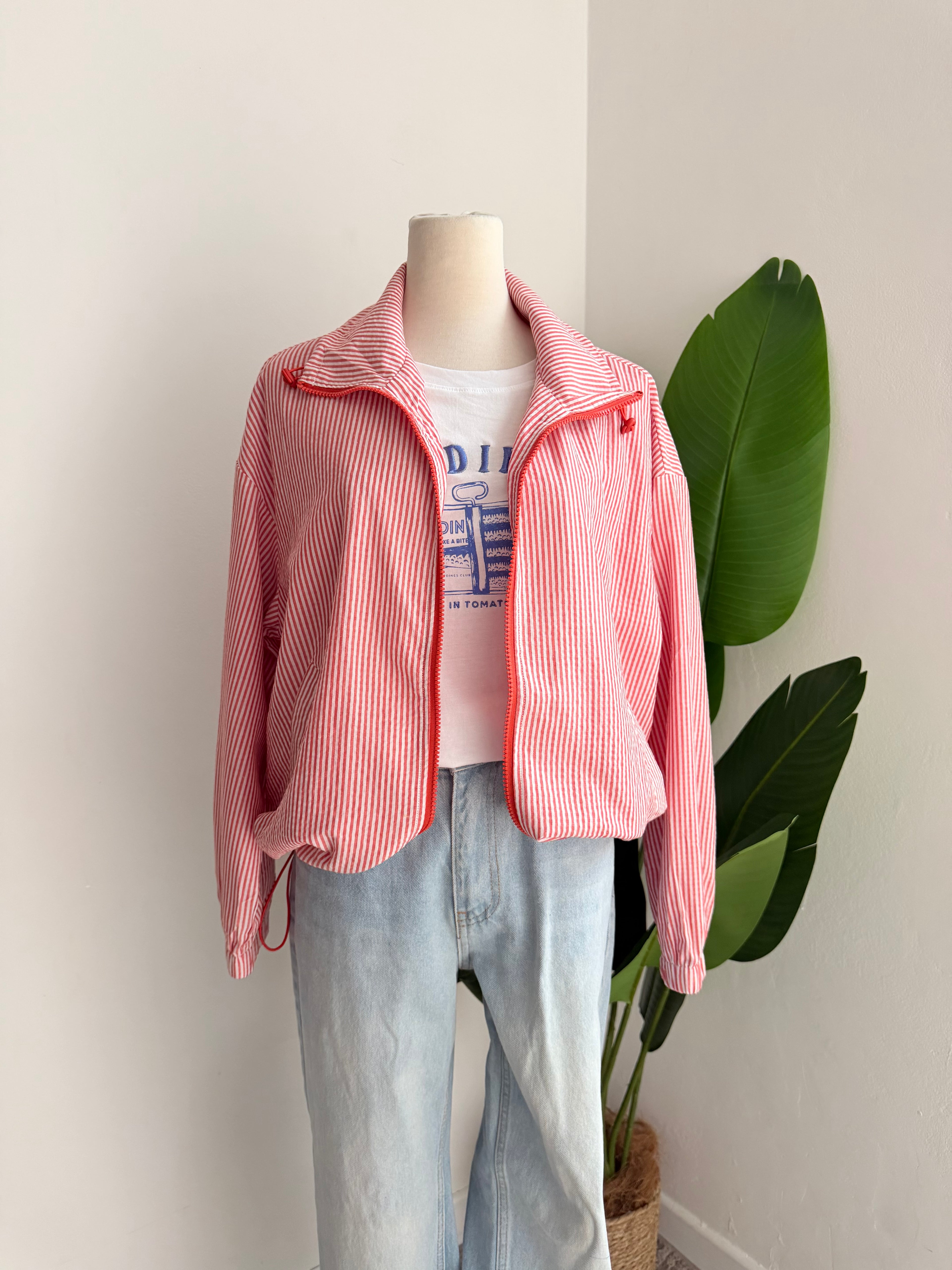 Jacket rayitas roja