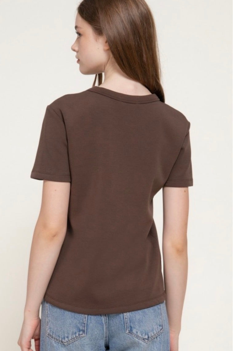 Blusa básica café