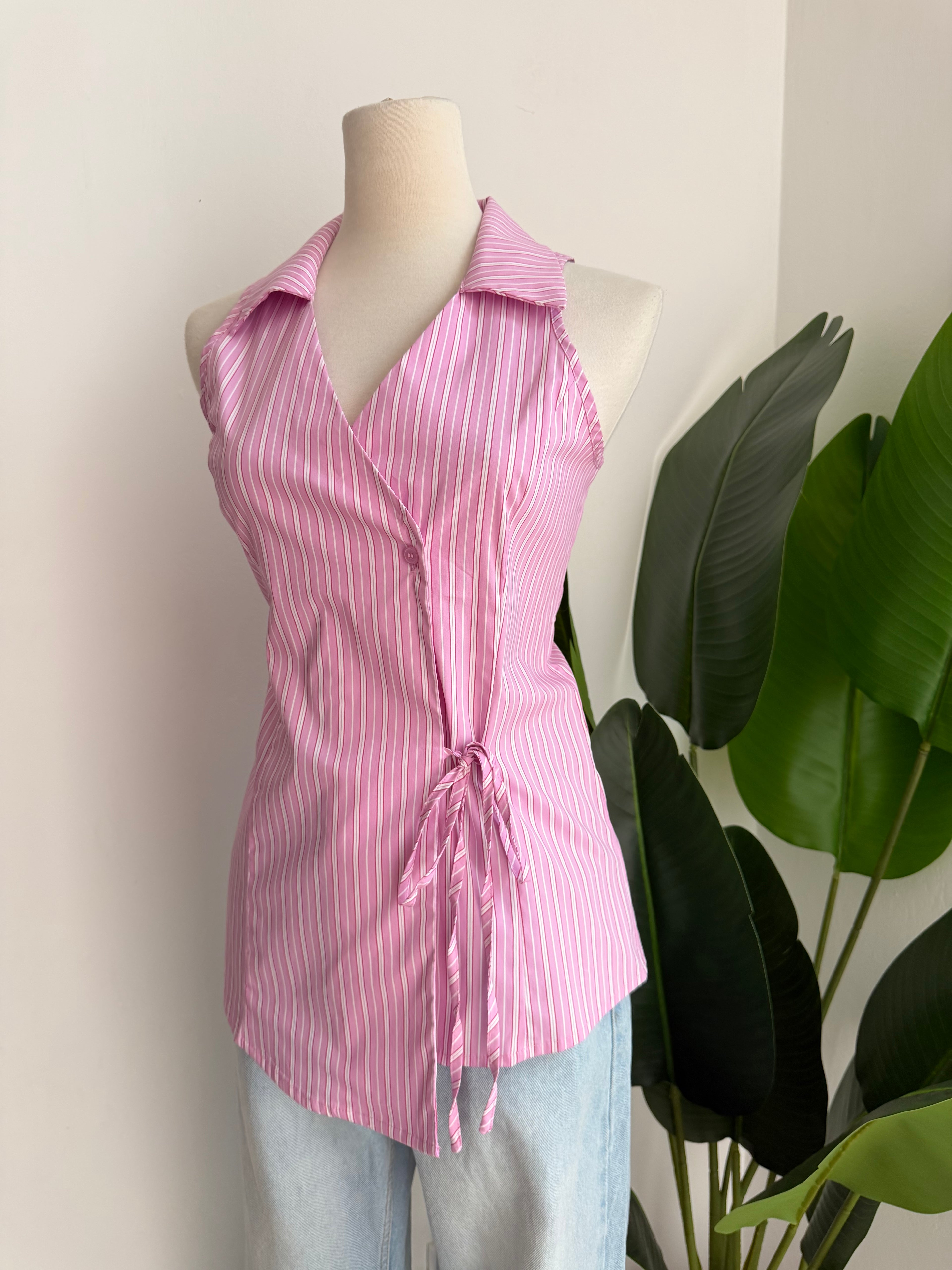 Blusa asimétrica rosa
