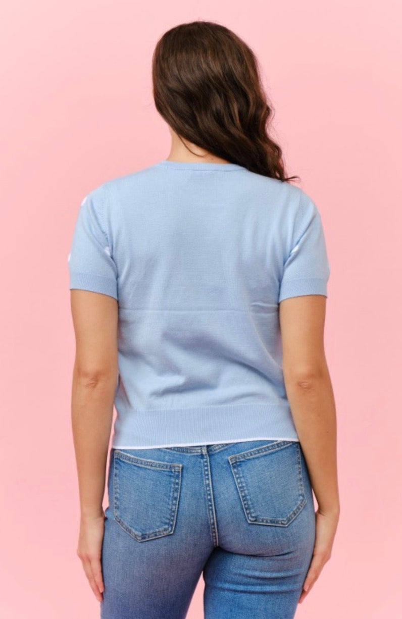 Blusa polka dot celeste