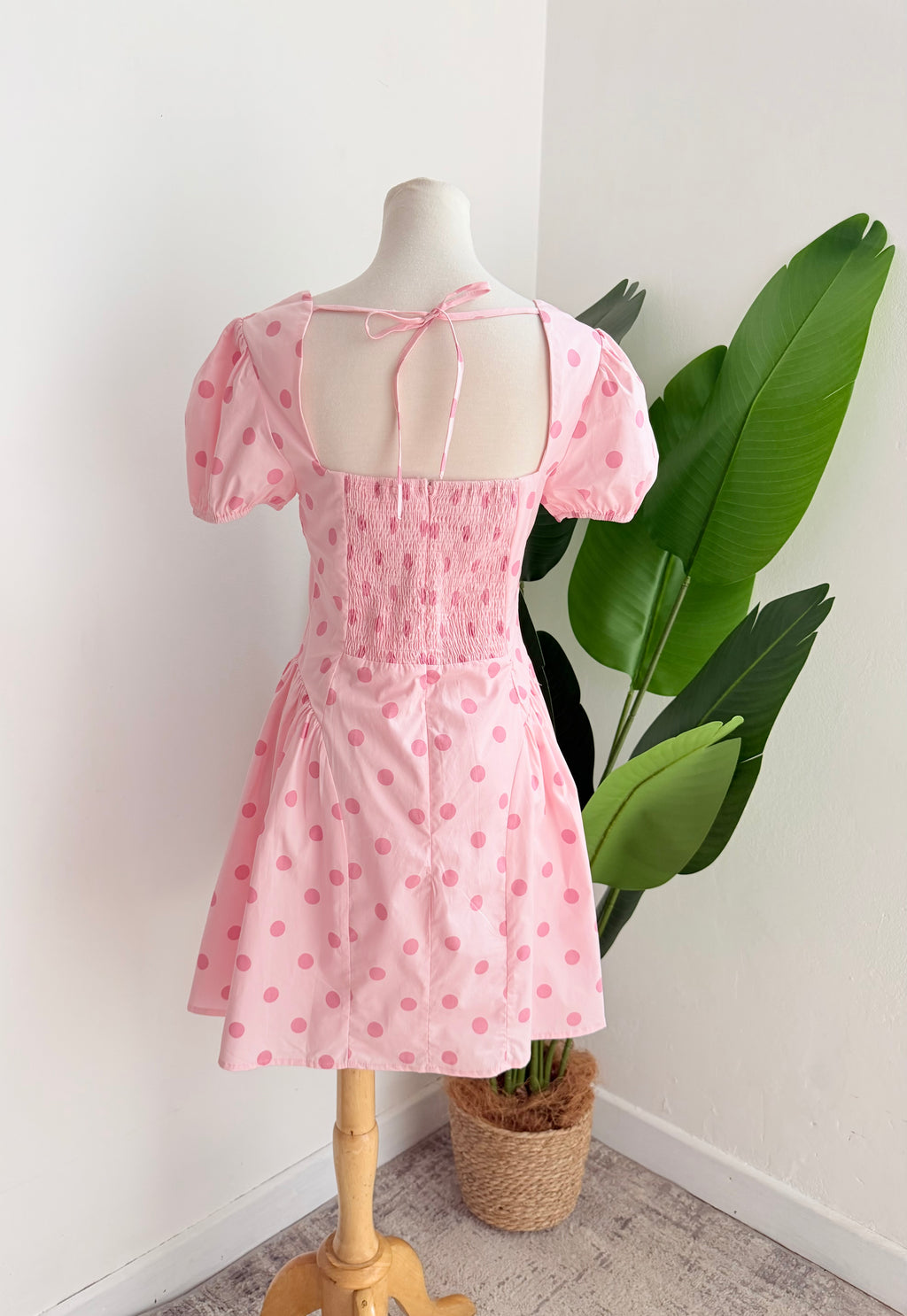Vestido polka rosa