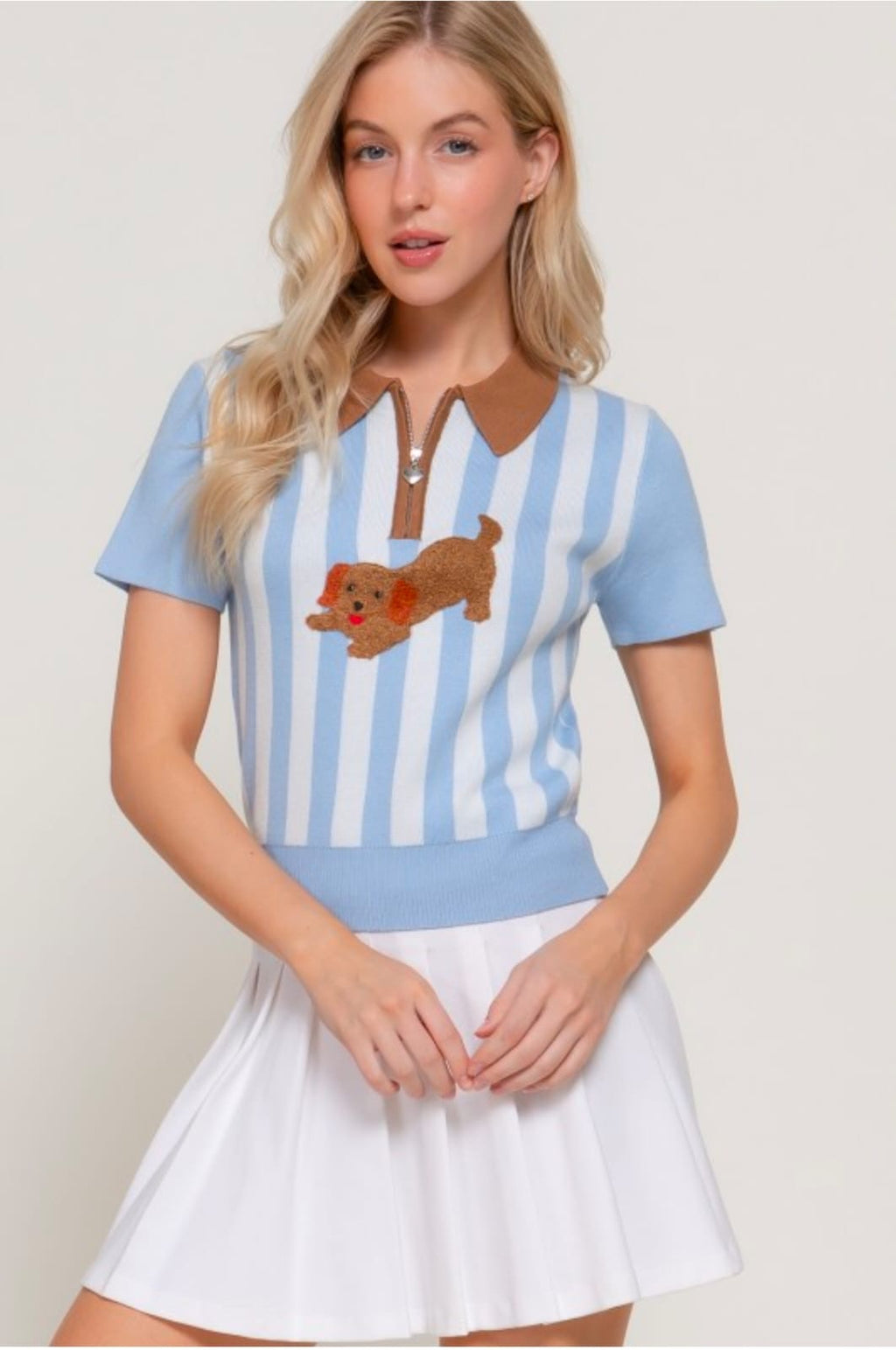 Blusa perrito celeste