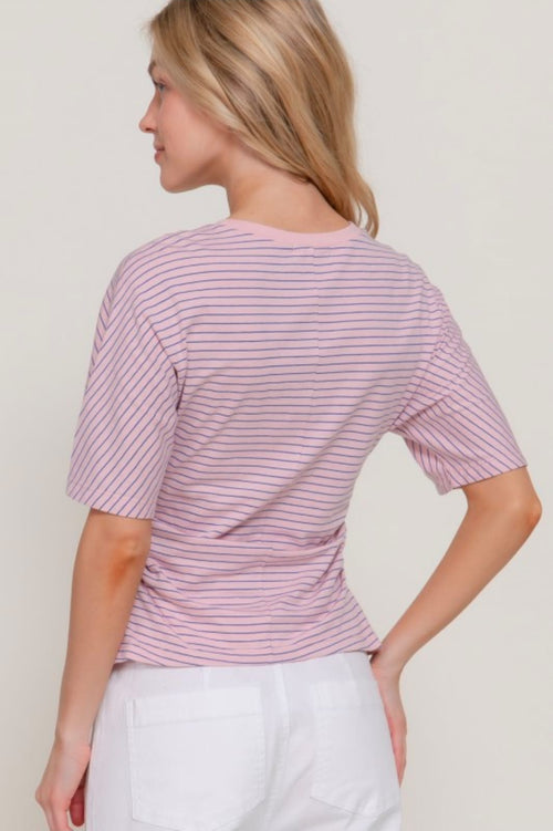 Blusa rayitas rosa